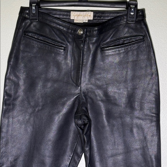 Black leather pants with double polyester lining